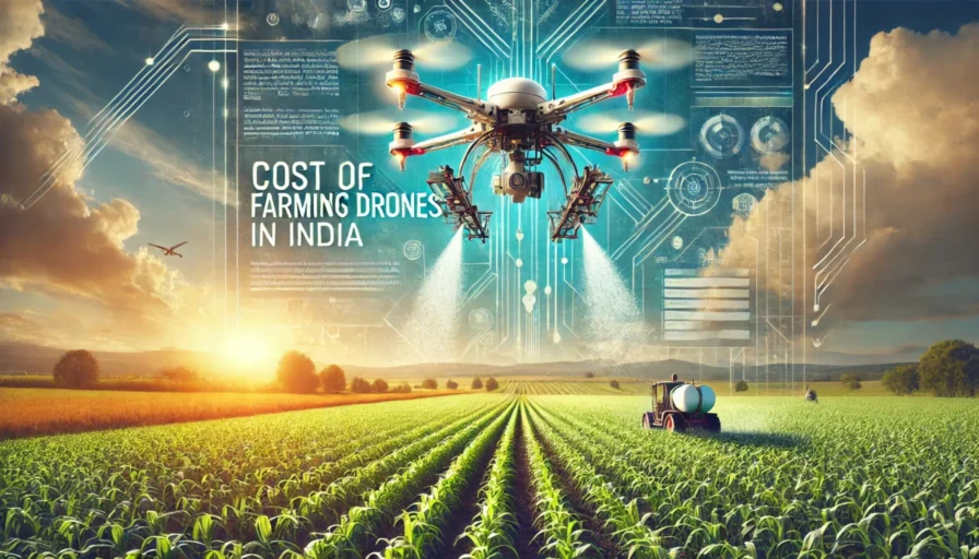 A farming drone on an agricultural farm