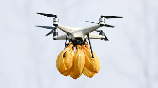 An agriculture UAV carrying a seed pod, designed for precision planting in modern farming applications