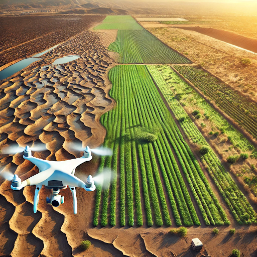 Drone is combating desertification by improving land restoration