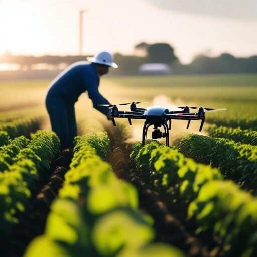 Agri drones helping combat labor shortages in farming by automating tasks like crop spraying and field monitoring.