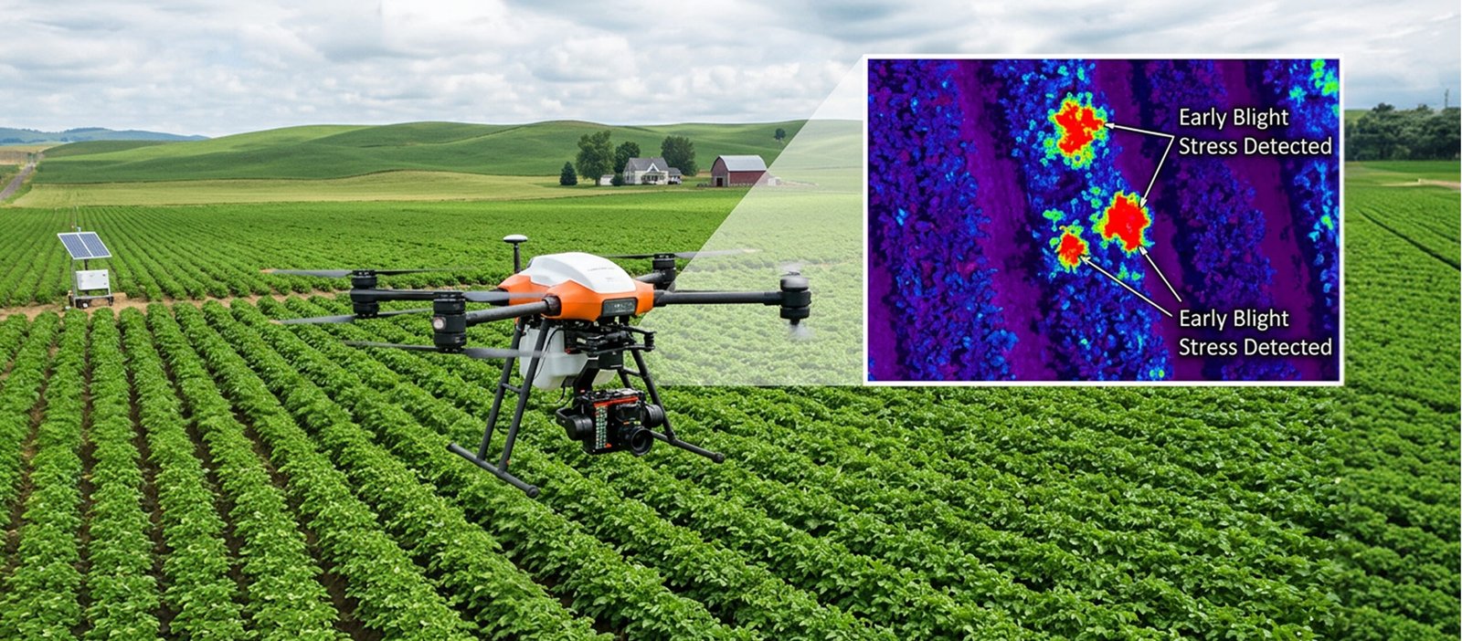 Edible Plant Disease Detection with Hyperspectral Imaging Drones